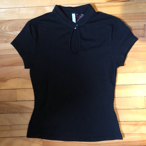 Small NWT Black Mandarin Collar Asian Insp Teardrop Top Gothic Retro Hot Topic - Picture 2 of 3